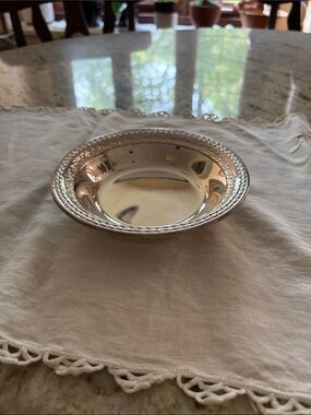 Reed & Barton Silver Plated Embossed Rim Nut Bowl
